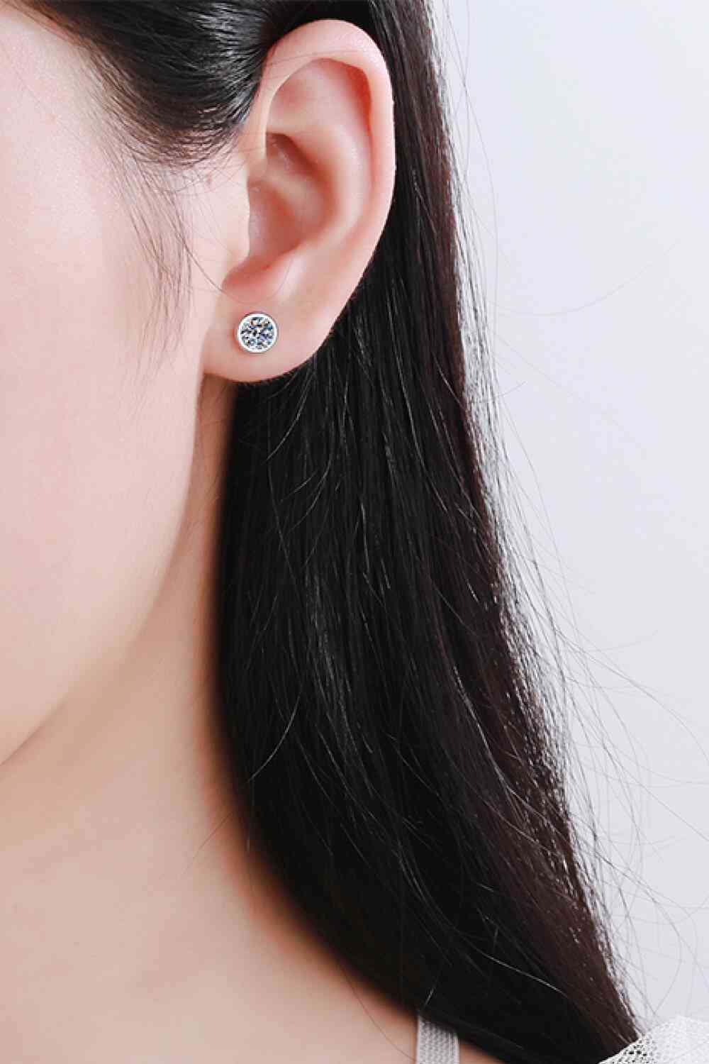 Enchanted Embers Moissanite Round-Shaped Stud Earrings