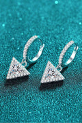 Celestial Charm Moissanite Triangle Drop Earrings