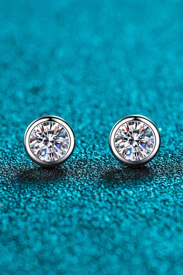 Enchanted Embers Moissanite Round-Shaped Stud Earrings