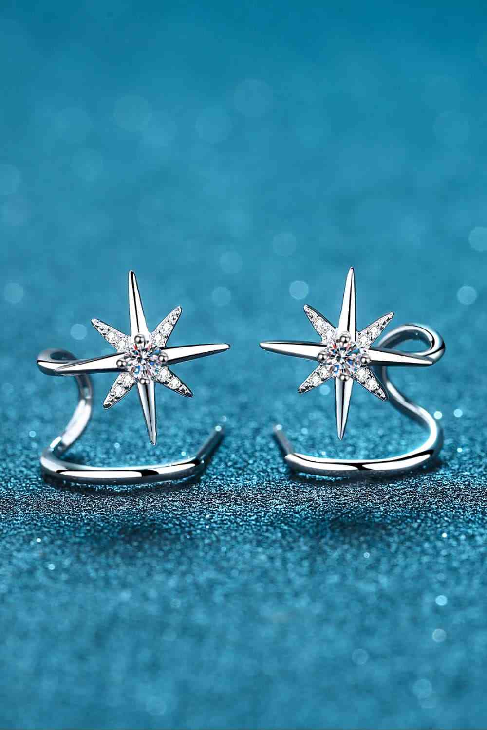 Celestial Whisper Moissanite Star Earrings