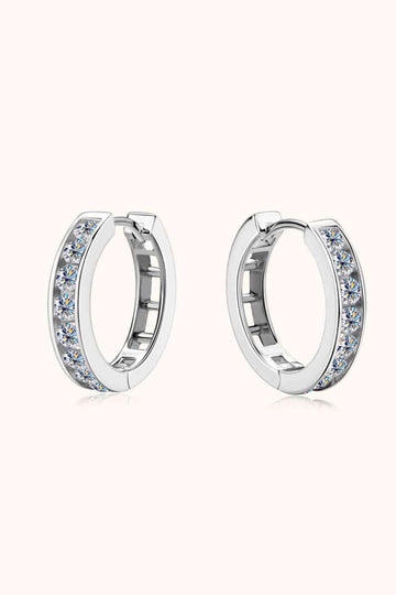 Twilight Glamour Moissanite Huggie Earrings