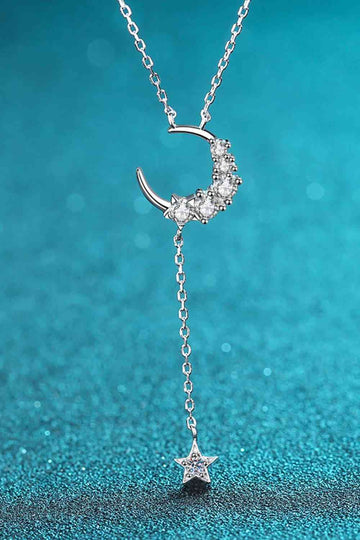 Brilliant Twilight Star & Moon Moissanite Necklace