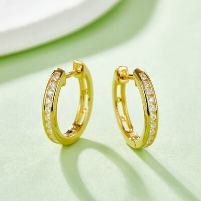 Radiant Reverie Moissanite  Gold Huggie Earrings