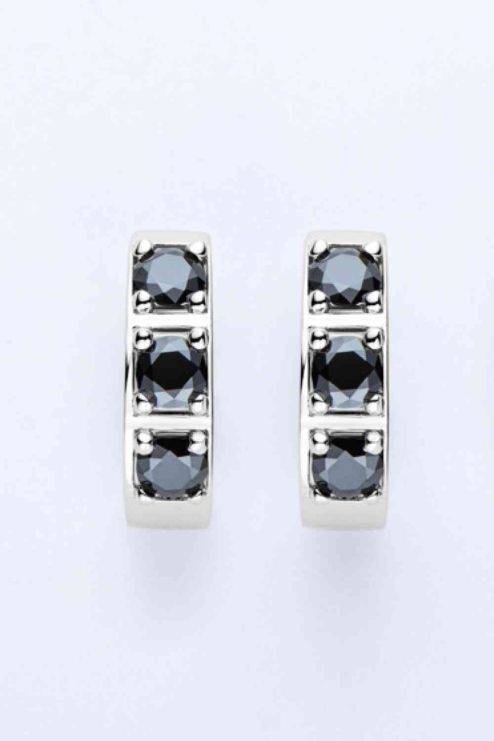 Celestial Harmony Inlaid Moissanite Huggie Earrings