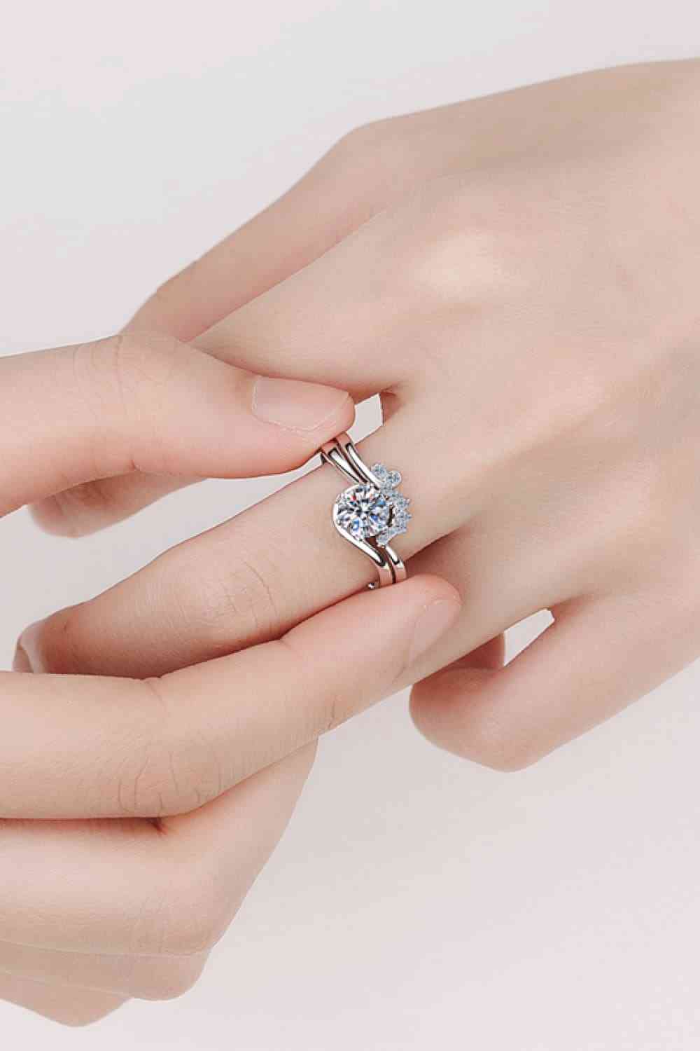 Celestial Radiance Moissanite Two-Piece Ring Set