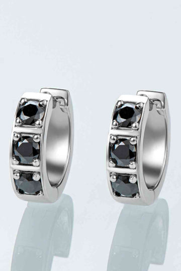 Celestial Harmony Inlaid Moissanite Huggie Earrings