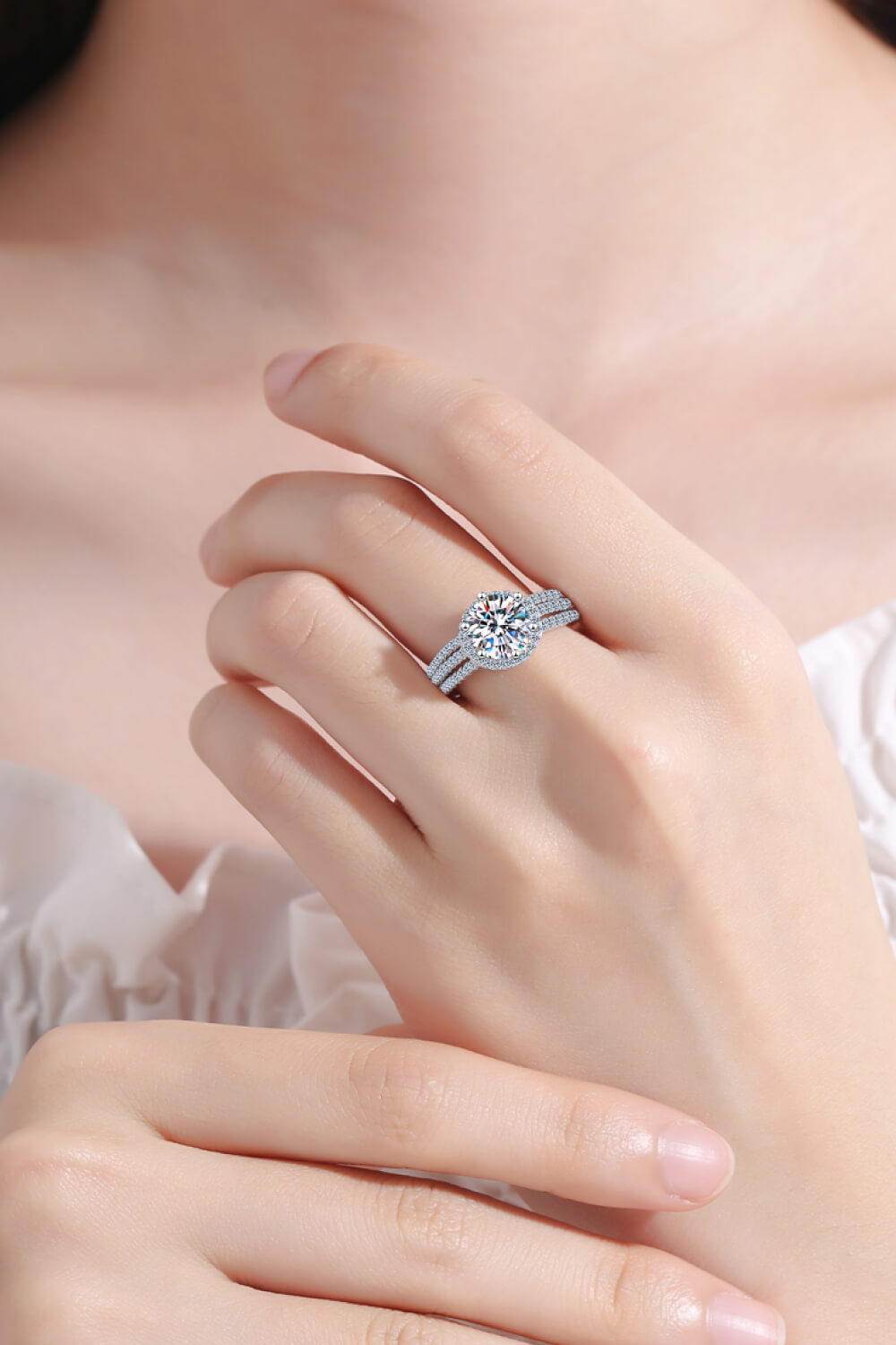 Serenity Solitaire Moissanite Ring