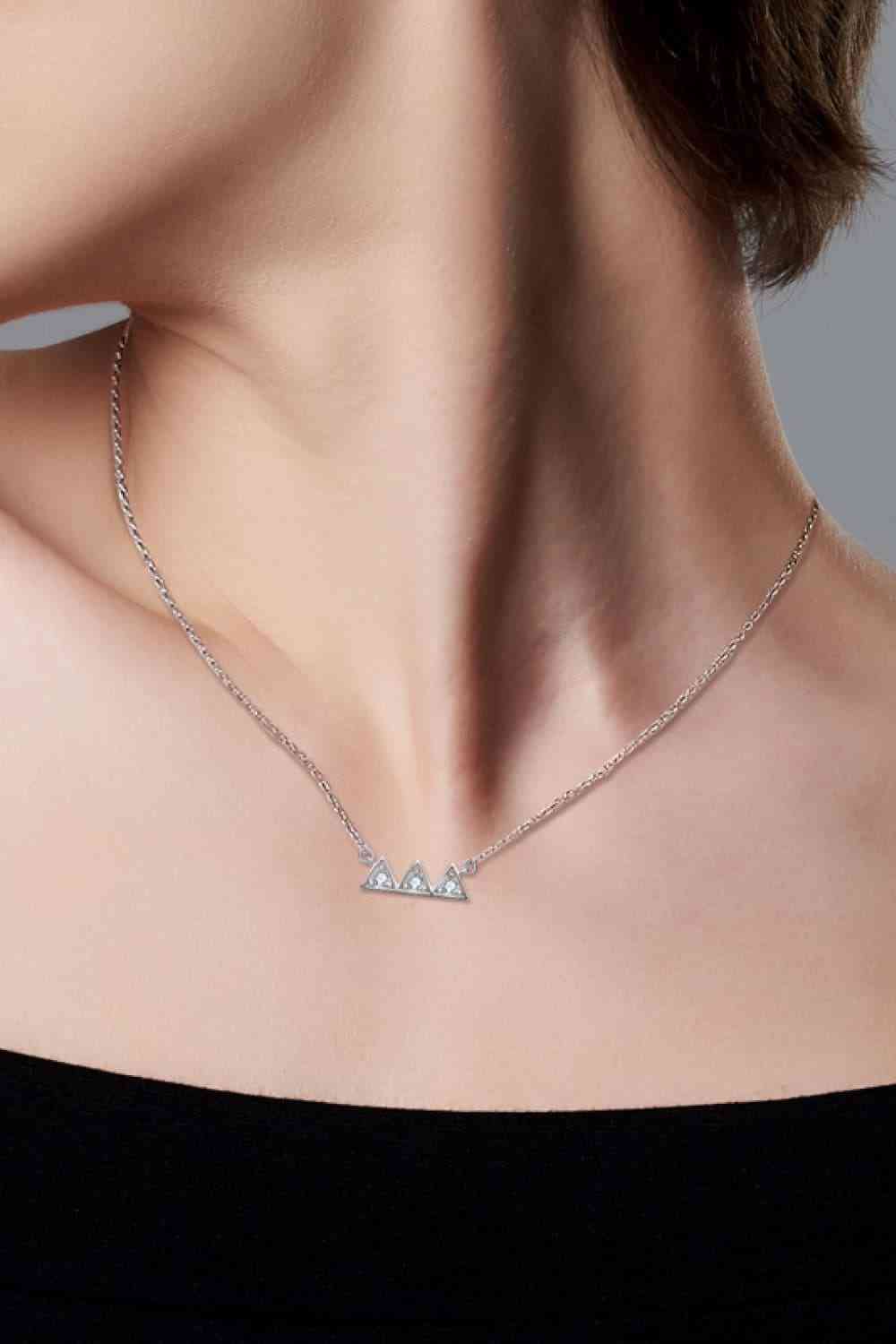 Enchanted Echo Moissanite Triangle Platinum Necklace