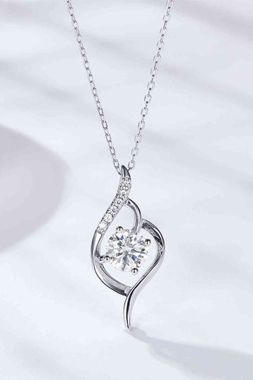 Celestial Charm Platinum 1 Carat Moissanite Pendant Necklace