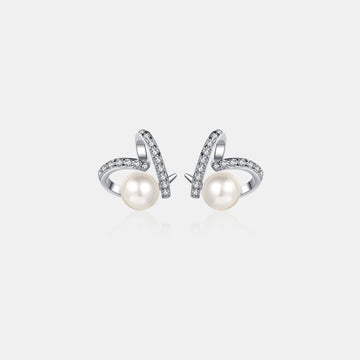 Natural Pearl Moissanite 925 Sterling Silver Earrings