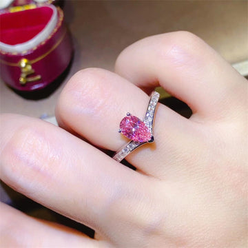 Radiant Reflection 1 Carat Pink Moissanite Diamond Platinum Ring