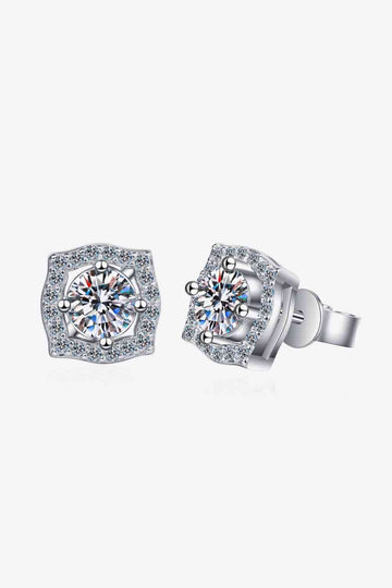 Enchanted Echo 1 Carat Moissanite Geometric Stud Earrings