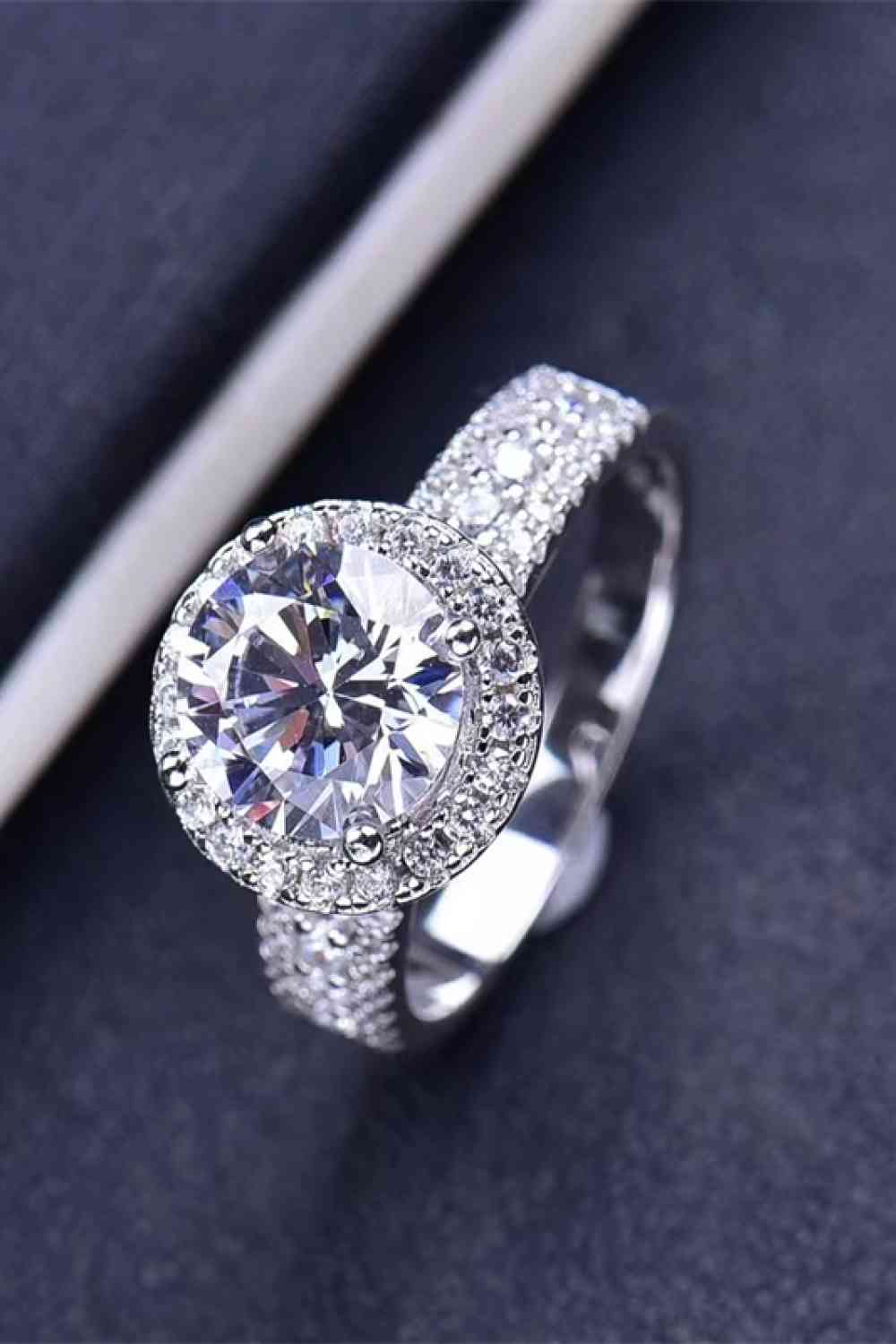 Whispering Winds 2 Carat Moissanite Round Ring