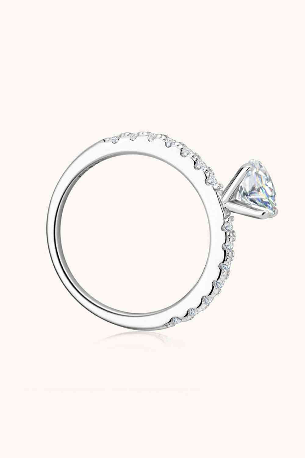 Radiant Harmony Moissanite Platinum Side Stone Ring