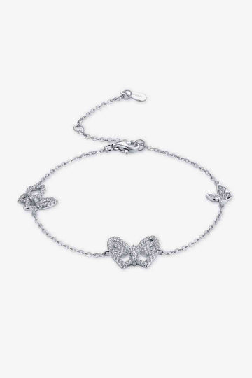 Radiant Harmony Dainty Moissanite Butterfly Shape Bracelet