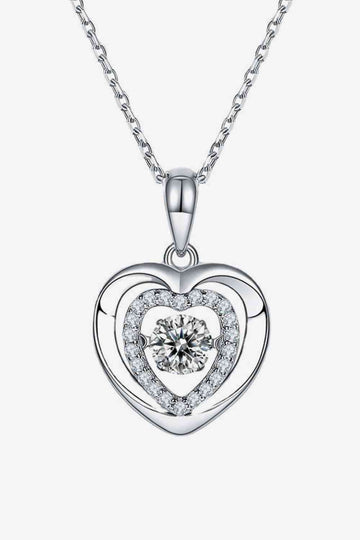 Celestial Whisper Moissanite Heart Pendant Necklace