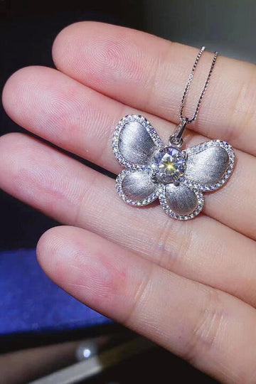 Divine Harmony 1 Carat Moissanite Butterfly Pendant Necklace