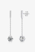 Ethereal Elegance 6-Prong Round Moissanite Drop Earrings