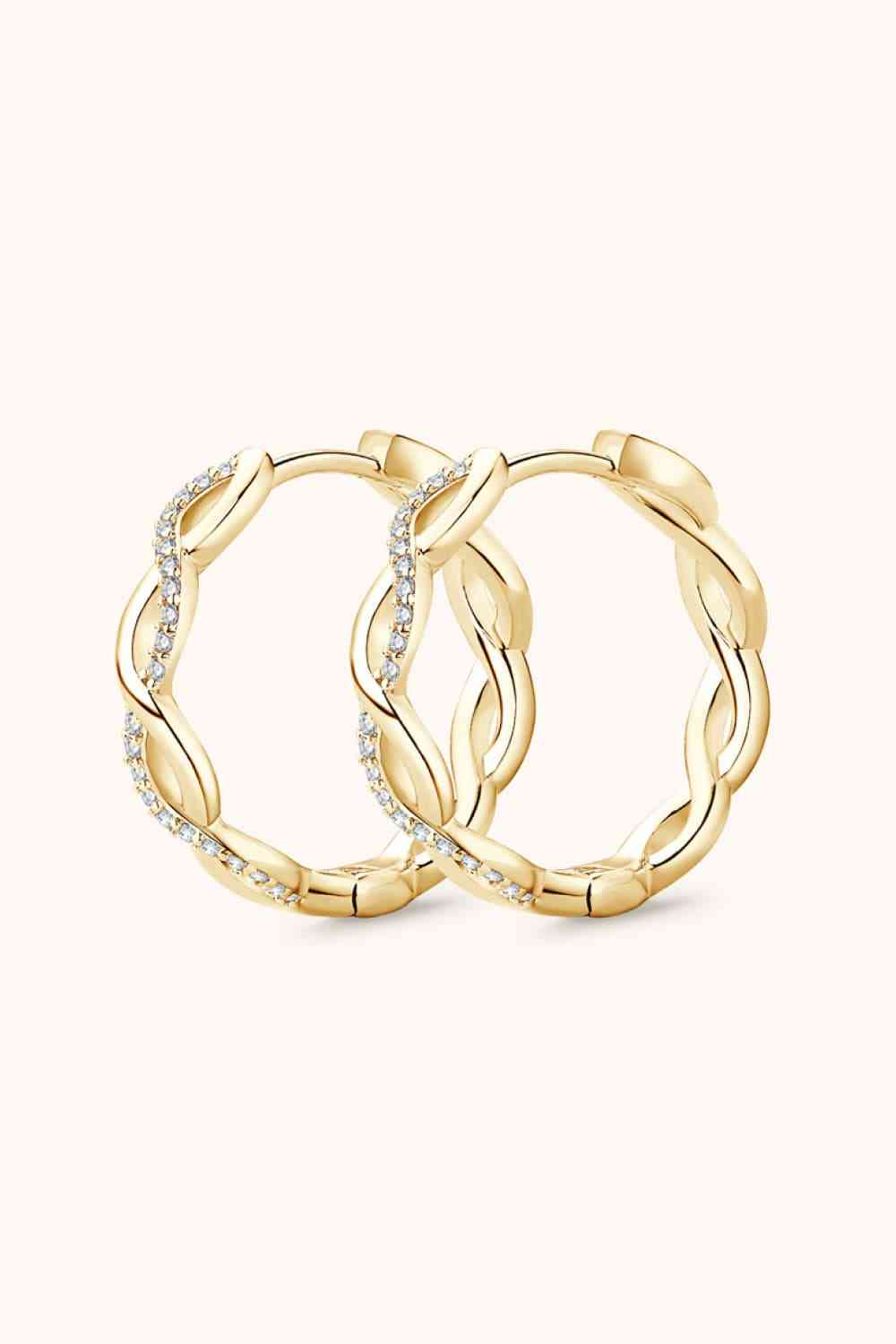 Radiant Romance Moissanite Crisscross Hoop Earrings