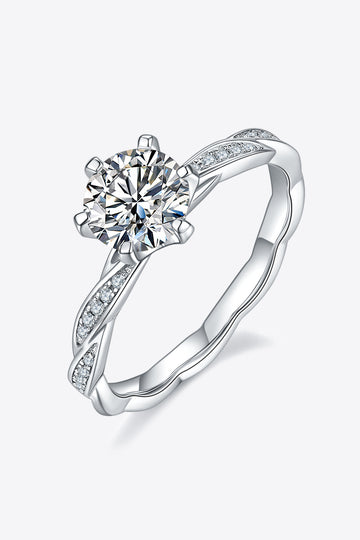 Enigmatic Embrace 1 Carat Moissanite Platinum Ring