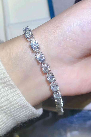 Captivating Cascade 10 Carat Moissanite Platinum Bracelet