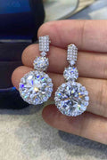 Enchanted Eternity Carat Moissanite Platinum Drop Earrings