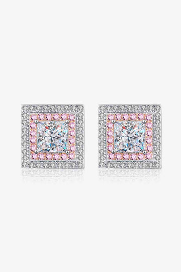 Enchanted Eden Moissanite Square Stud Earrings