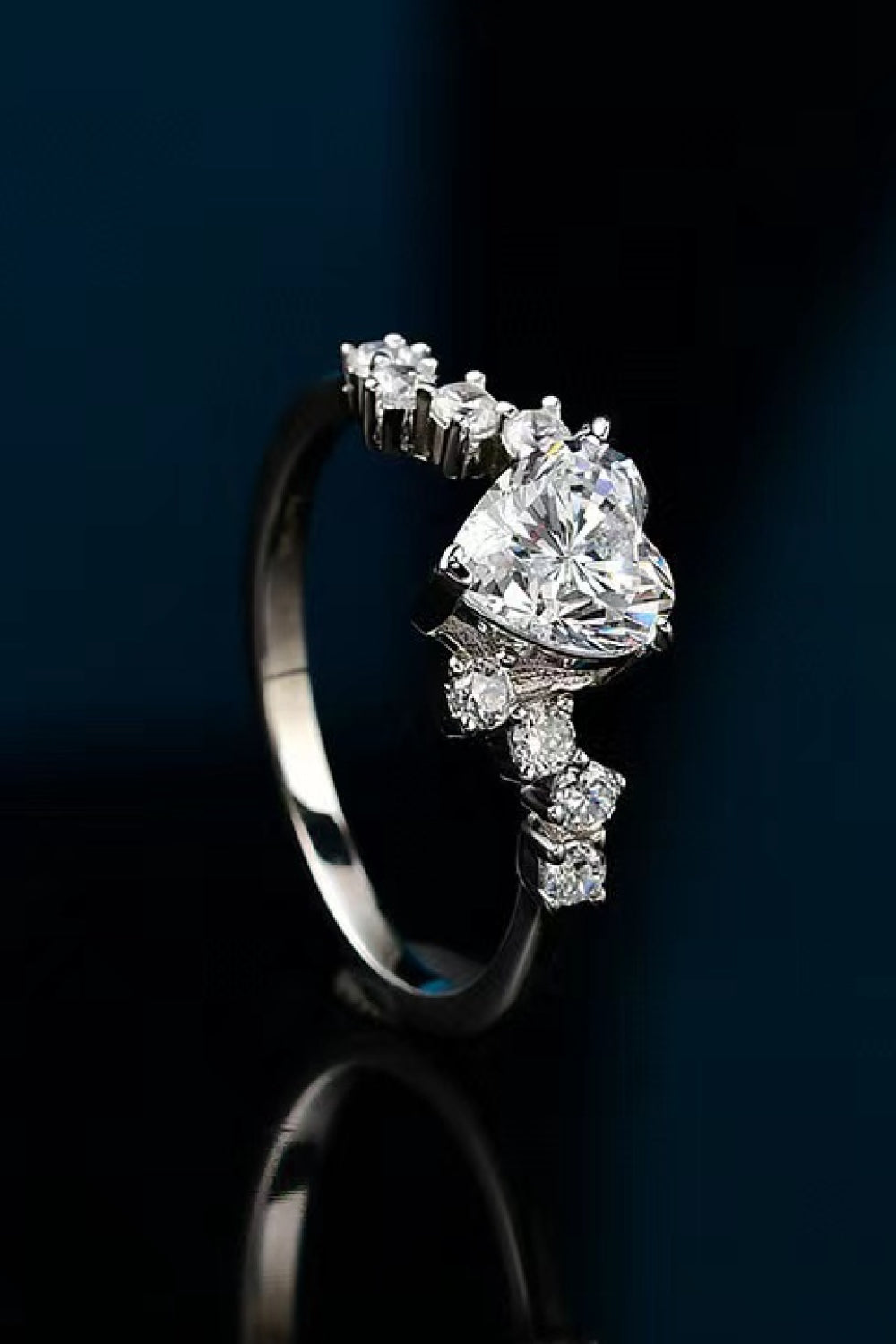 Enchanted Ember 1 Carat Moissanite Heart Ring