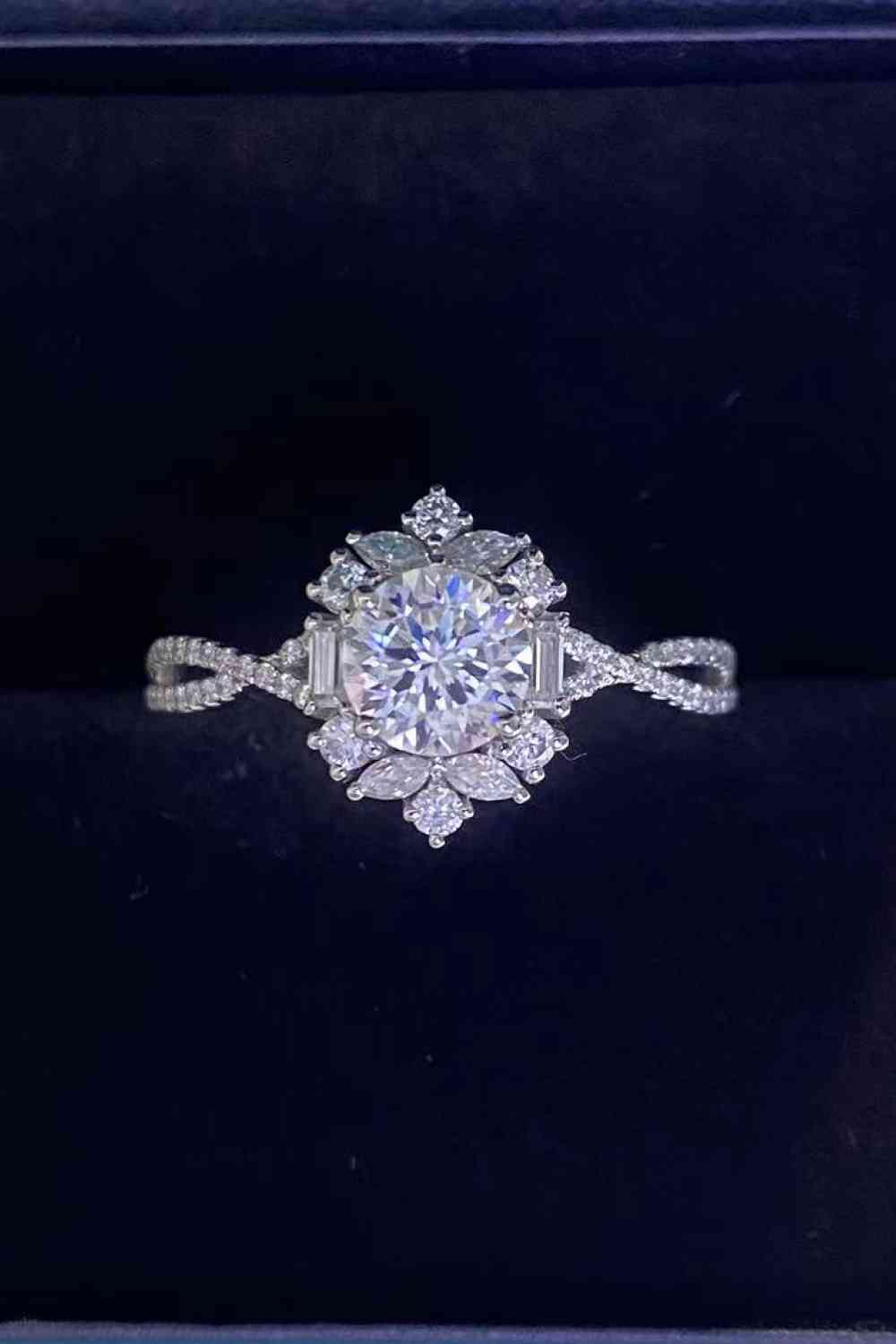 Ethereal Enchantment Moissanite Crisscross Ring