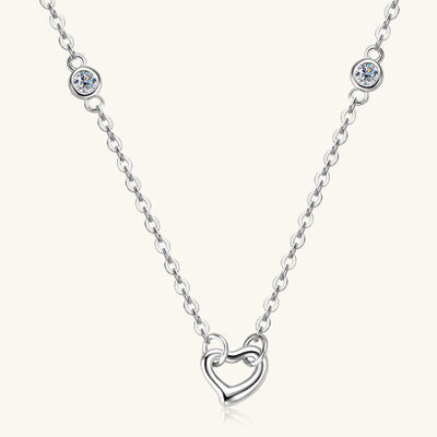 Ethereal Glow Moissanite Heart Necklace