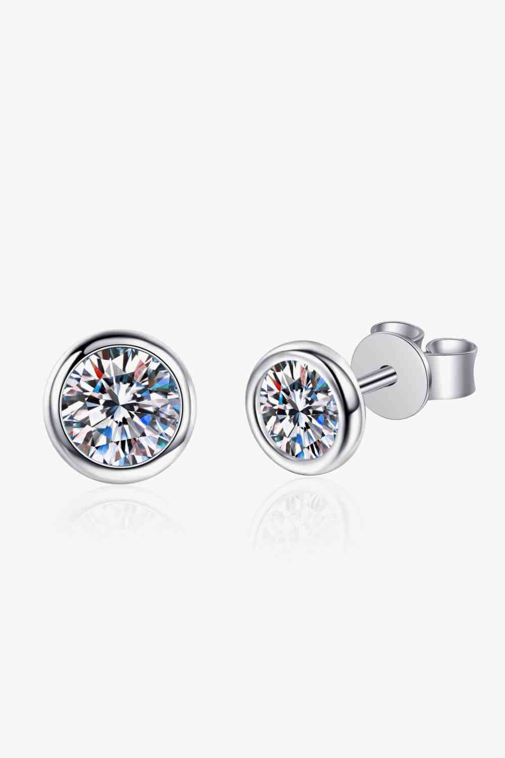 Enchanted Embers Moissanite Round-Shaped Stud Earrings