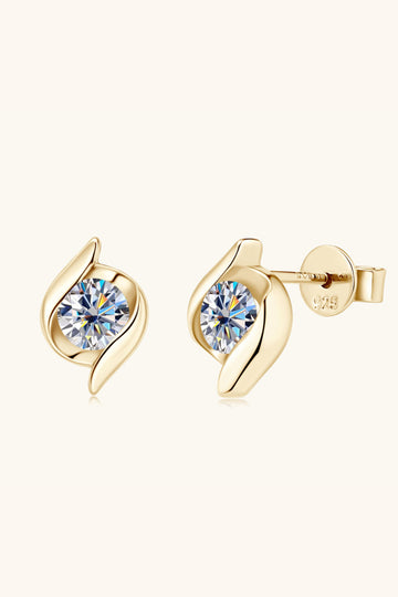 Sunset Serenade 1 Carat Moissanite Stud Earrings