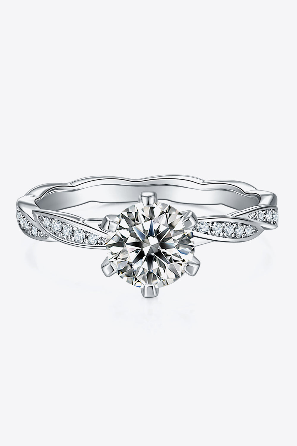 Enigmatic Embrace 1 Carat Moissanite Platinum Ring