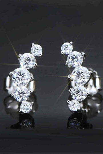 Brilliant Blossom 0.74 Carat Moissanite Platinum Earrings