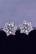 Celestial Grace 2 Carat Moissanite Floral Stud Earrings