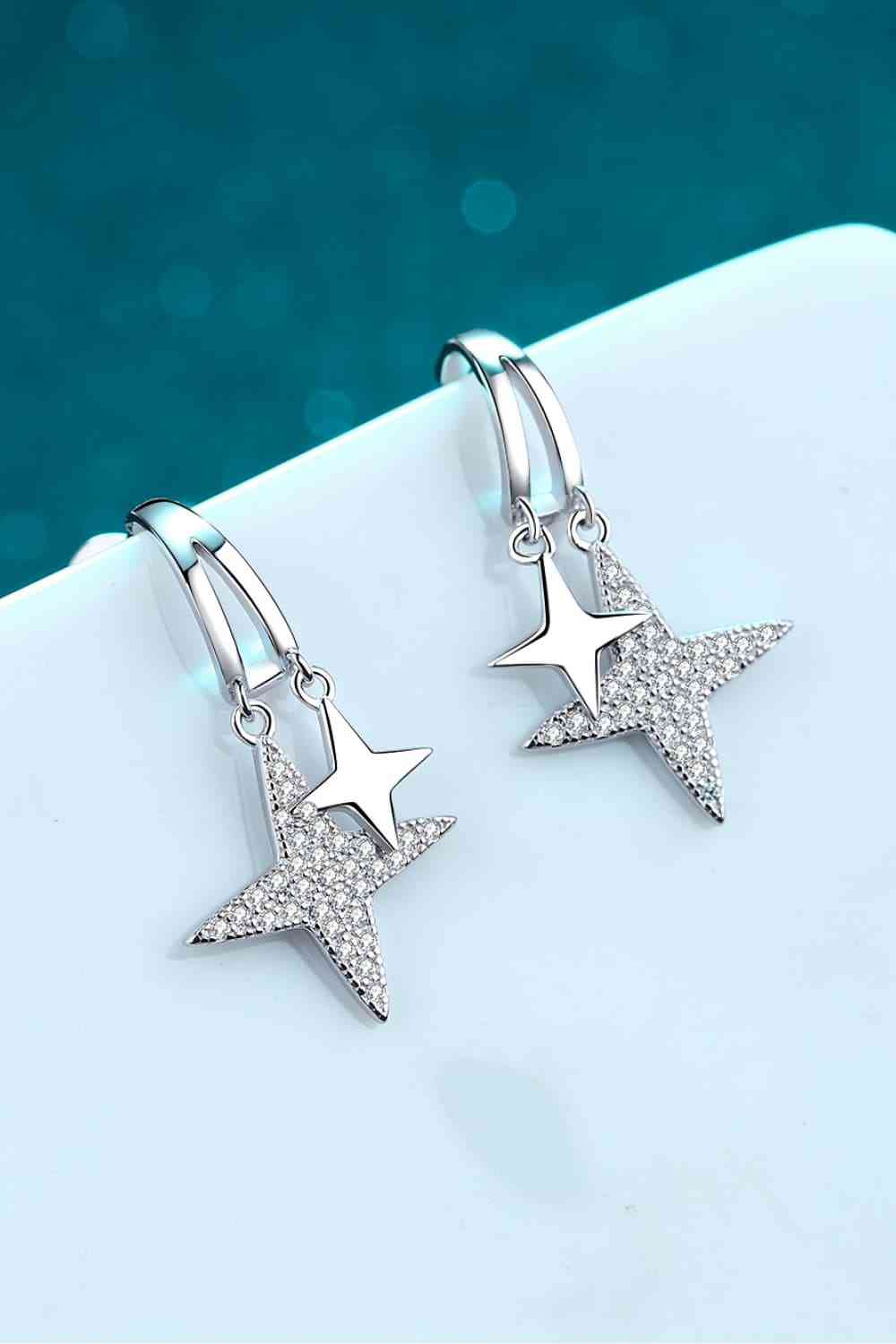 Heavenly Horizon Moissanite Star Drop Earrings