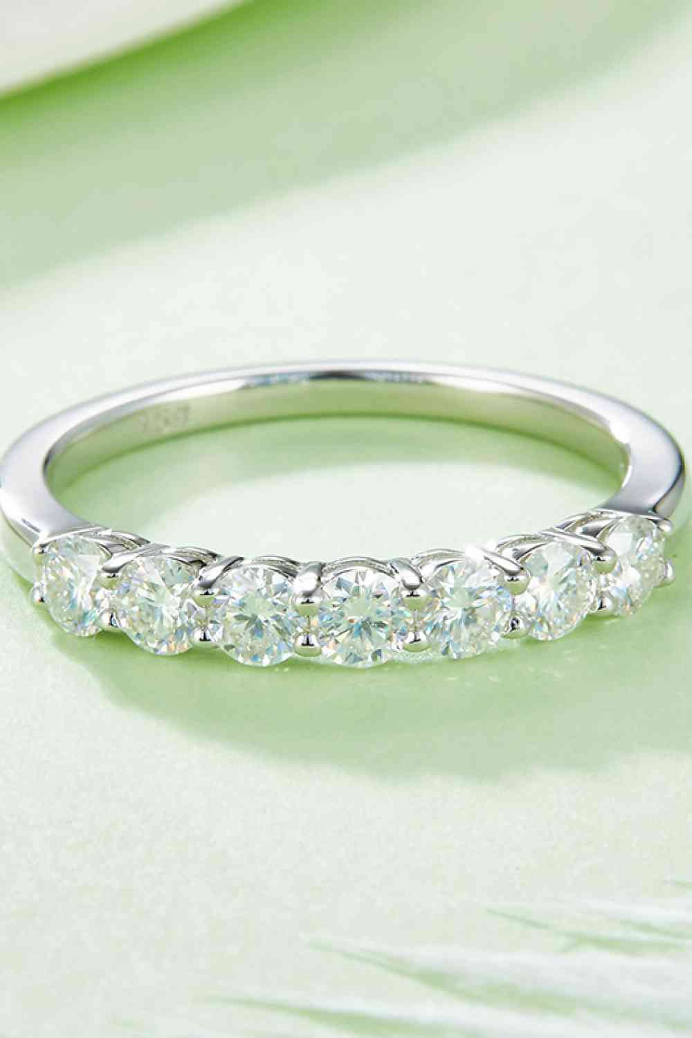 Divine Elegance Moissanite Platinum Half-Eternity Ring