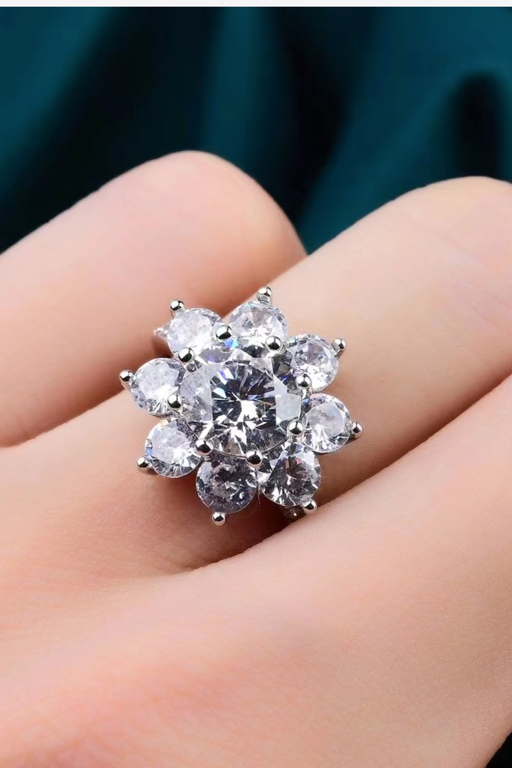 Whispering Willow Flower 1 Carat Moissanite Ring