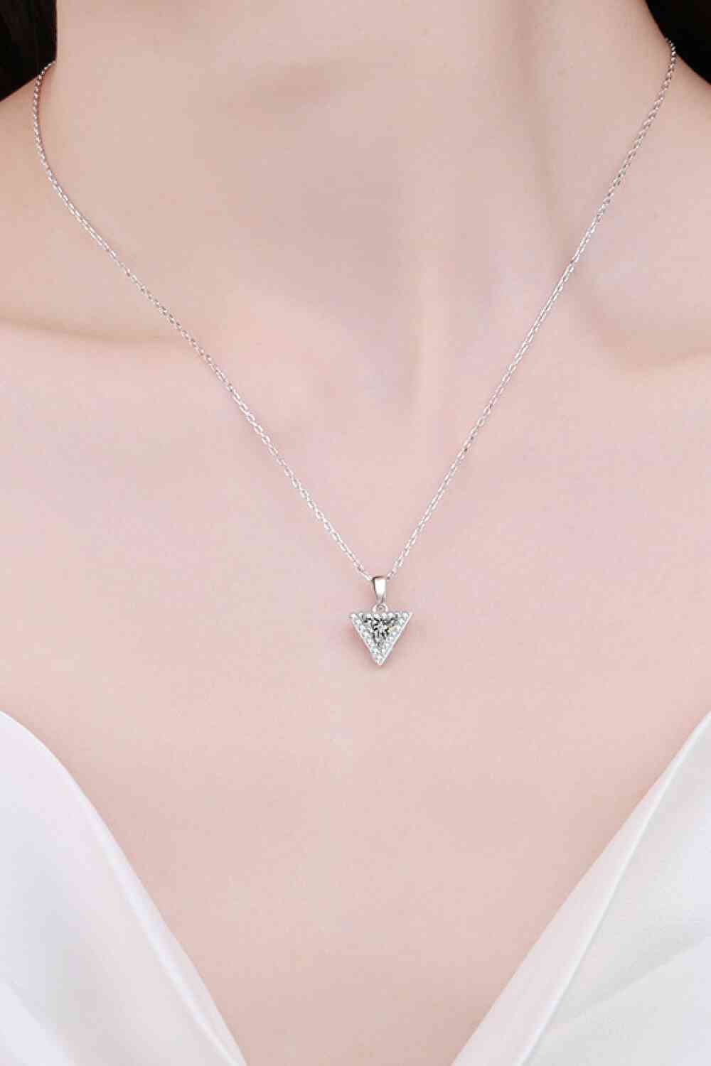 Heavenly Harmony Triangle Moissanite Pendant Necklace