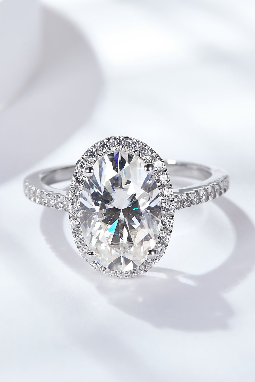 4.5 Carat Moissanite Halo Ring