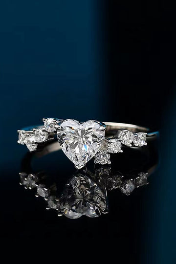 Enchanted Ember 1 Carat Moissanite Heart Ring