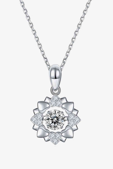 Celestial Serenity Moissanite Flower Shape Pendant Necklace