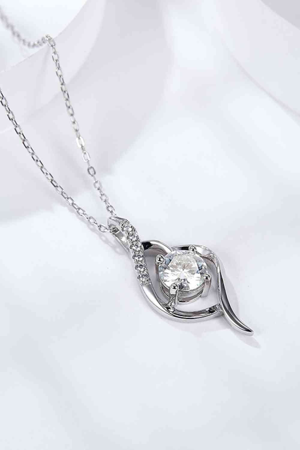 Celestial Charm Platinum 1 Carat Moissanite Pendant Necklace