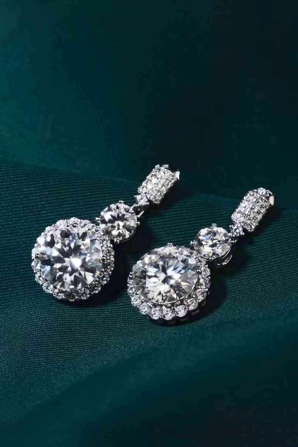 Enchanted Eternity Carat Moissanite Platinum Drop Earrings