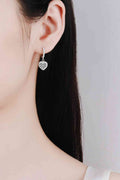 Luminous Love Moissanite Heart-Shaped Drop Earrings