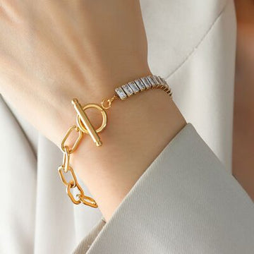 Ethereal Glamour 18K Gold Closure Bracelet