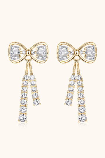 Crystal Crescent Bow Earrings