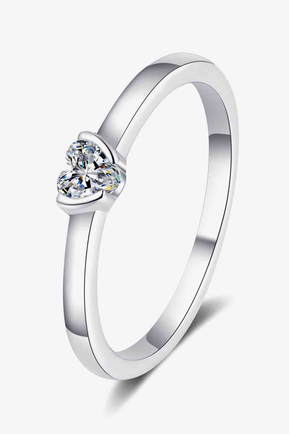 Whispering Waters Heart-Shaped Moissanite Solitaire Ring