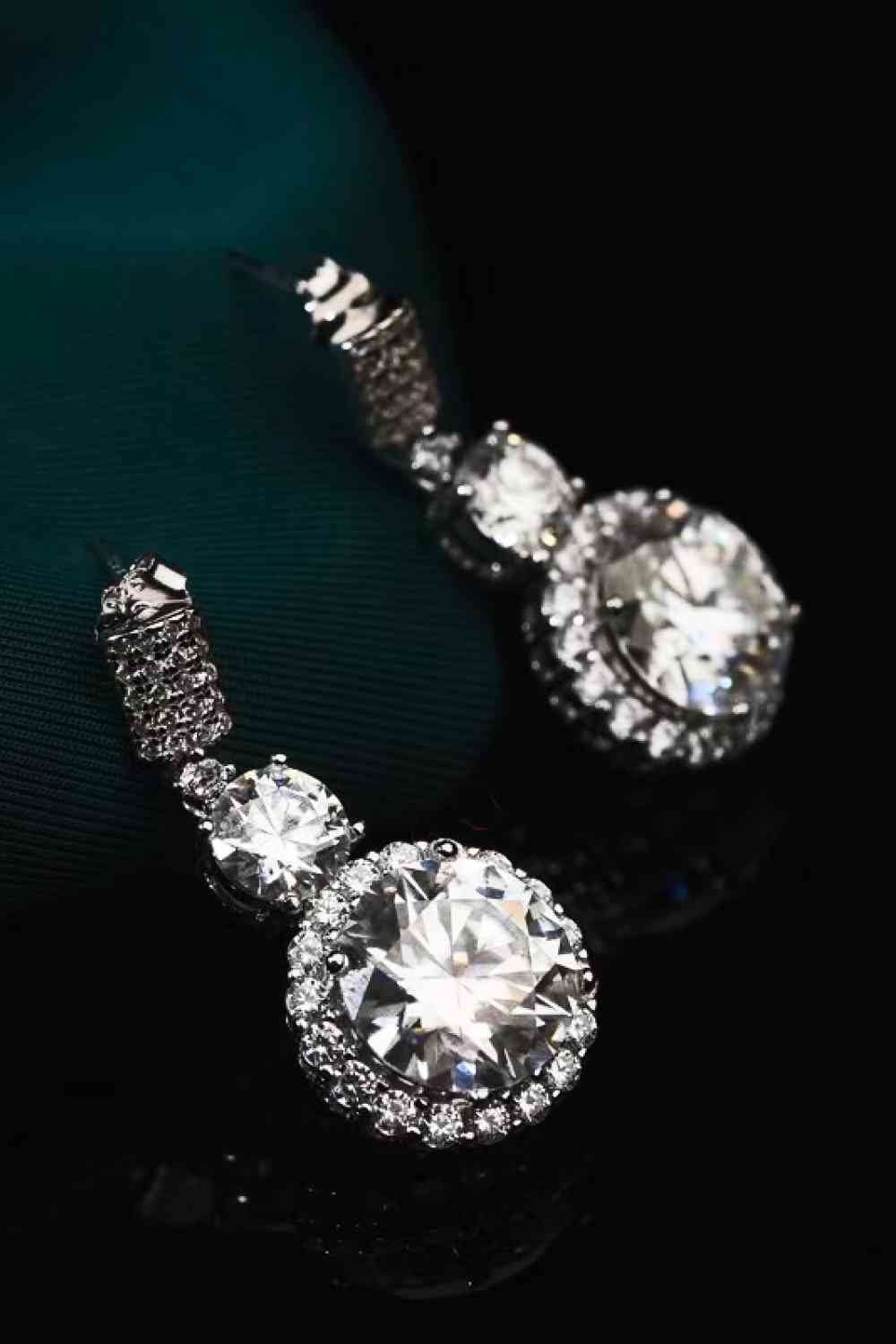 Enchanted Eternity Carat Moissanite Platinum Drop Earrings