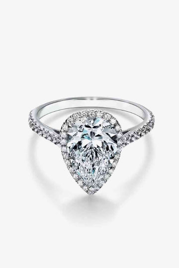 Divine Sparkle 2 Carat Moissanite Teardrop Cluster Ring